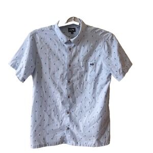 BILLABONG MEN's‎ Short sleeved Button Down Blue Shirt Size L